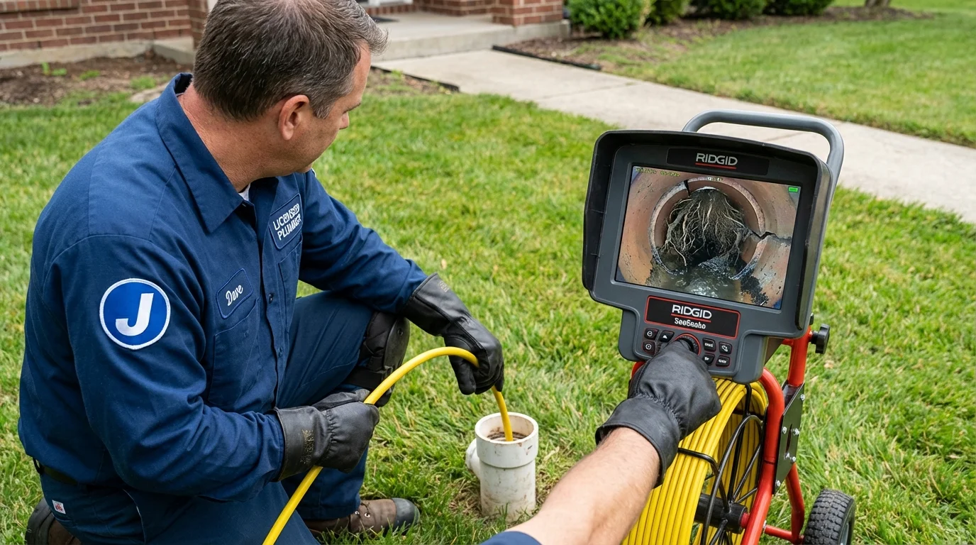 Sewer camera inspection being performed by Johns Plumbing LLC in Whitehall